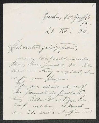 Brief von Theodor Däubler an Margarete Hauptmann