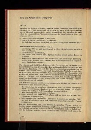 Ziele und Aufgaben der Disziplinen