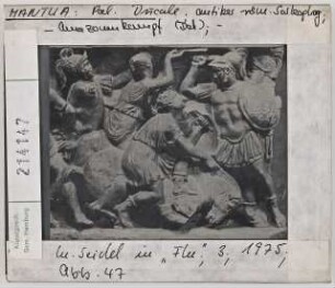 Mantua: Pal. Ducale, antiker röm. Sarkophag; Amazonenkampf Detail