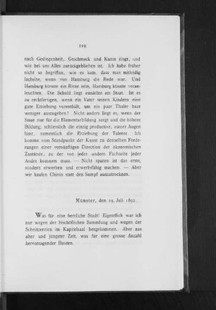Münster, den 19. Juli 1892.