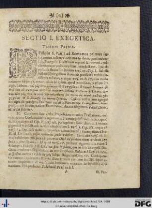 Sectio I. Exegetica.