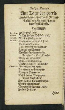 Am Tage der herrlichen Märtyrer Gereonis/ Victoris/ Cassii/ und Florentii/ sampt irer Gesellschafft.