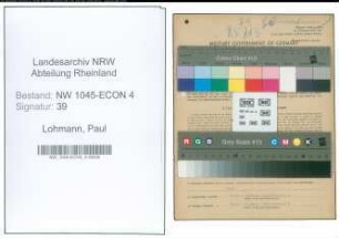 Entnazifizierung Paul Lohmann , geb. 06.03.1913 (Koch)