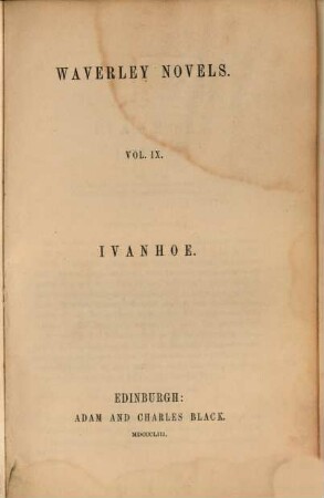 Waverley Novels, IX