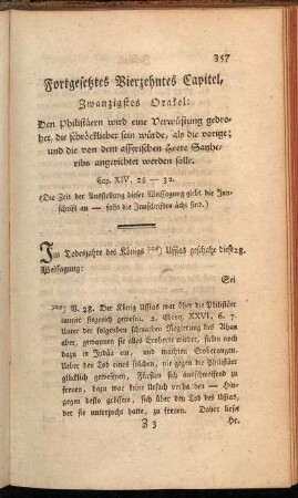Fortgesetztes Vierzehntes Capitel, Zwanzigstes Orakel