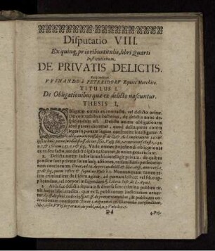 De Privatis Delictis