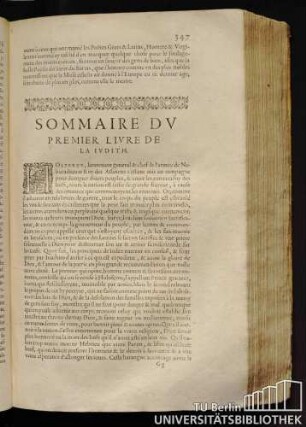 Sommaire Du Premier Livre De La Iudith.