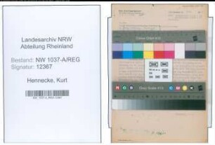 Entnazifizierung Kurt Hennecke , geb. 12.07.1905 (Staatsanwalt)