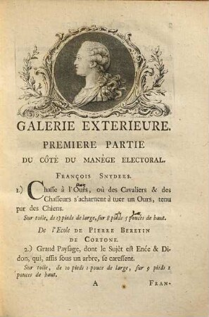 Catalogue des tableaux de la Galeria Electorale à Dresde