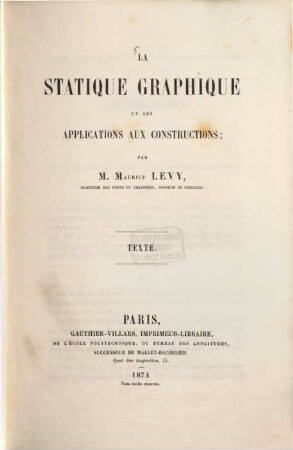 La Statique graphique et ses applications aux constructions, Texte