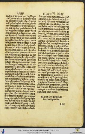 Von sant Benedicto dem hailigen abbt
