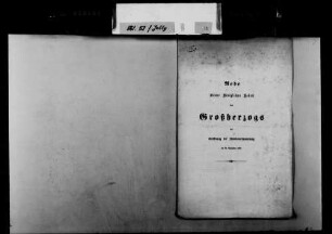 Thronrede Großherzog Friedrichs I. von Baden