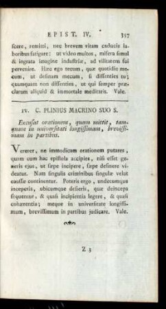 IV. C. Plinius Macrino Suo S.