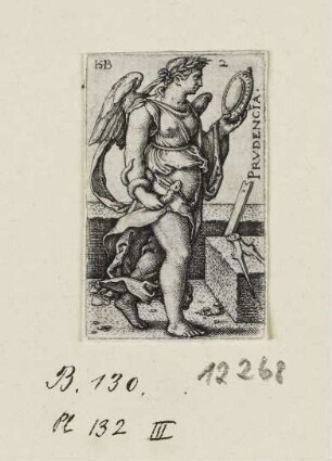 Prudencia, Blatt 2 der Folge "Allegorien der Erkenntnis und der sieben Kardinaltugenden"
