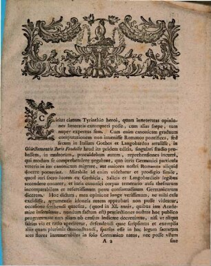 De iure canonico ex Germanicis legibus et feodalibus explicando nobilitatis charactere