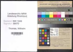 Entnazifizierung Wilhelm Thomas , geb. 03.05.1895 (Former)