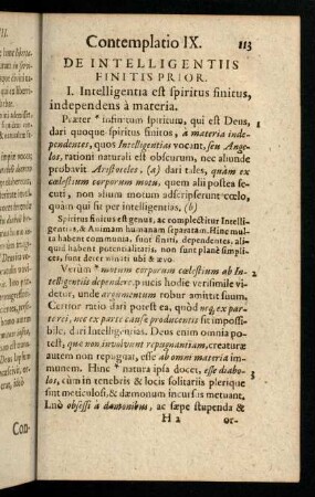 113-126, Contemplatio IX. De Intelligentis finitis prior