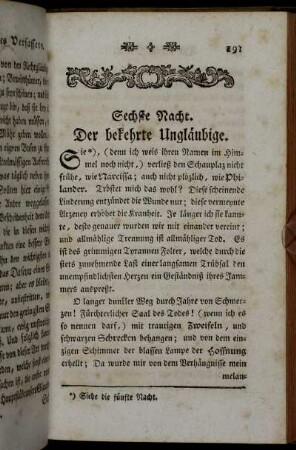 Sechste Nacht. Der bekehrte Ungläubige.
