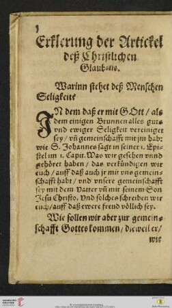 Erklerung der Artickel dess Christlichen Glaubens