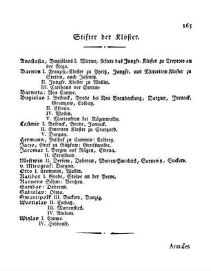 Stifter der Klöster.