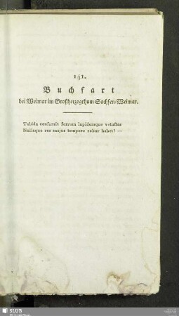 141. Buchfart bei Weimar im Großherzogthum Sachsen-Weimar