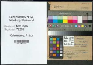 Entnazifizierung Arthur Kahlenberg , geb. 20.09.1894 (Baecker)