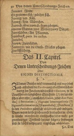 Das II. Capitel. Von Denen Unterscheidungs-Zeichen Oder Signis Distinctionis