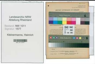 Entnazifizierung Heinrich Kleinermanns , geb. 07.09.1908 ()