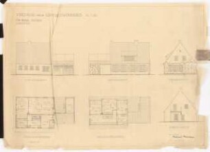 Wohnhaus Gräber, Coesfeld: Grundriss EG, OG 1:100, Ansichten