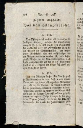 298-539, Zehnter Abschnitt. Von dem Pflanzenreiche