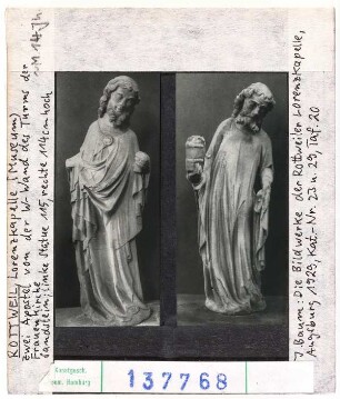 Rottweil: Lorenzkapelle (Museum): zwei Apostel von der Westwand des Turms der Frauenkirche
