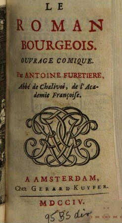 Le Roman Bourgeois : Ouvrage Comique