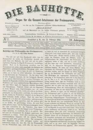 No. 7. Frankfurt a. M., den 12. Februar 1916. 59. Jahrgang.