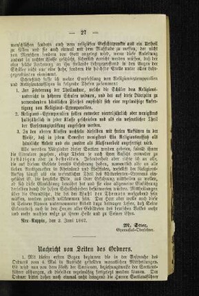 Nachricht von Seiten des Ordners