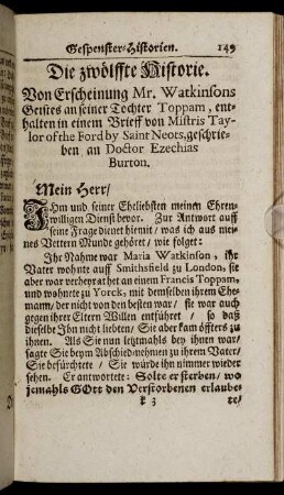 Die zwölffte Historie.