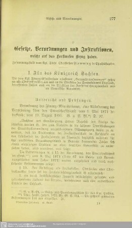 II. Gesetze, Verordnungen und Instruktionen, welche auf das Forstwesen Bezug haben