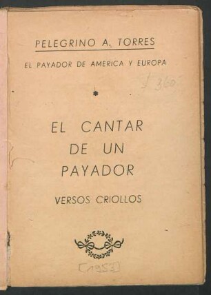 El cantar de un payador : versos criollos