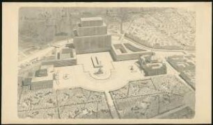 Reichshaus am Königsplatz, Berlin-Tiergarten: Perspektivische Ansicht (Vogelschau)