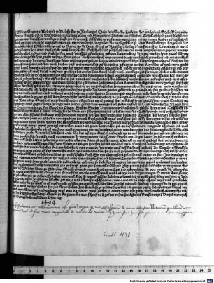 Urkunde über die Abtretung von Brüggen, Dülken, Dahlen, Venrath und Süchteln an Herzog Wilhelm von Jülich. 1494.06.24.