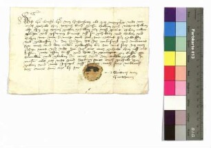 Fehdebrief des Dietrich von Hartheim an Kraft von Hohenlohe.