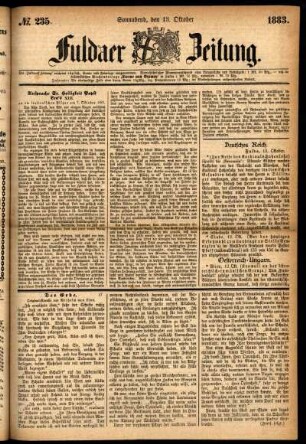 Ausgabe vom Samstag, den 13. Oktober 1883.