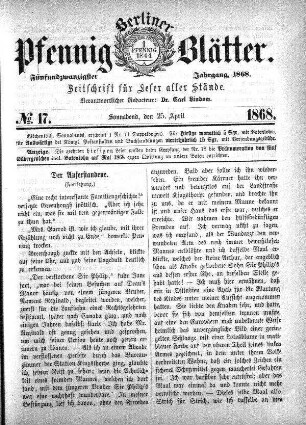 No. 17, Sonnabend, den 25. April