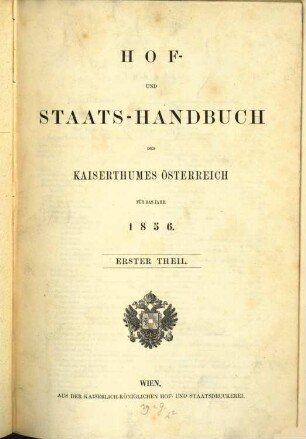 Hof- und Staats-Handbuch des Kaiserthumes Österreich. 1856,1