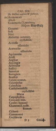 Cap. XIX. De Salibus nativis & facticiis