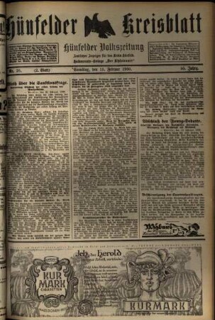 Zweite Ausgabe vom Samstag, den 15. Februar 1930.
