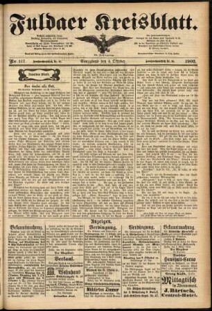 Zweite Ausgabe vom Samstag, den 04. Oktober 1902.