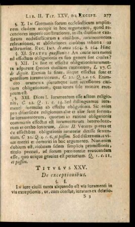 Titulus XXV. De exceptionibus.