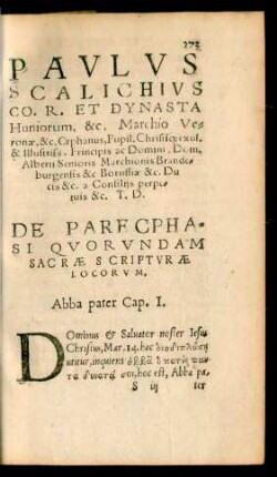 Paulus Scalichius ... De Parecphasi Quorundam Sacrae Scripturae Locorum.