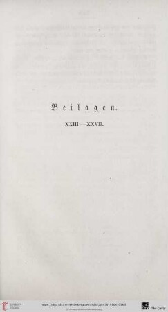 Beilagen (XXIII - XXVII)