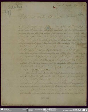 Eigenh. Brief von August Wilhelm von Schlegel an Johannes Schulze, Bonn, 20.02.1824